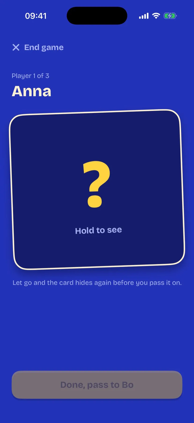 The card with the secret word